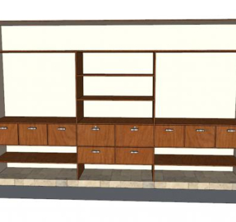 开放式衣柜衣橱SU模型下载_sketchup草图大师SKP模型