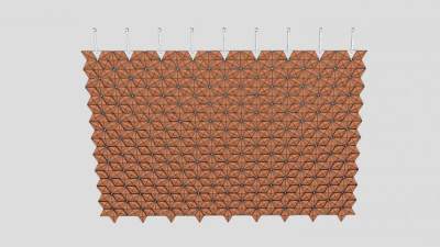 菱形装饰吊挂隔断SU模型下载_sketchup草图大师SKP模型