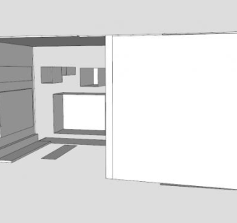 俱乐部会所白色衣柜SU模型下载_sketchup草图大师SKP模型