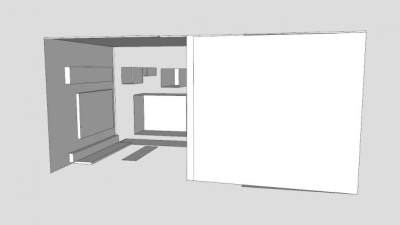 俱乐部会所白色衣柜SU模型下载_sketchup草图大师SKP模型