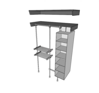 壁橱组织者衣柜SU模型下载_sketchup草图大师SKP模型
