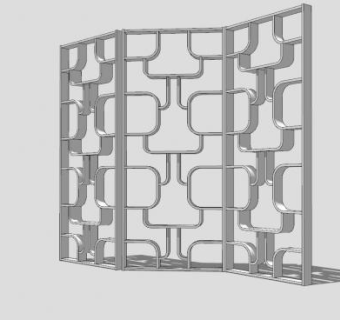 老式卧房折叠隔断SU模型下载_sketchup草图大师SKP模型