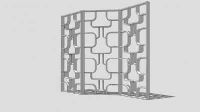 老式卧房折叠隔断SU模型下载_sketchup草图大师SKP模型