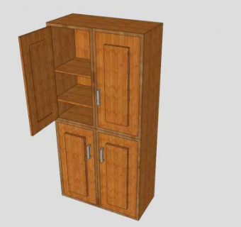 简单衣橱衣柜SU模型下载_sketchup草图大师SKP模型