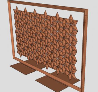 独立式房间隔断SU模型下载_sketchup草图大师SKP模型