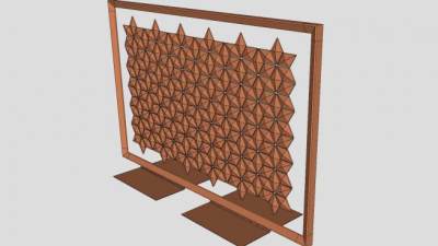独立式房间隔断SU模型下载_sketchup草图大师SKP模型