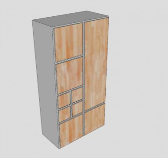 宜家实木衣柜SU模型下载_sketchup草图大师SKP模型
