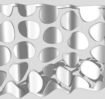 现代波浪形白色隔断SU模型下载_sketchup草图大师SKP模型