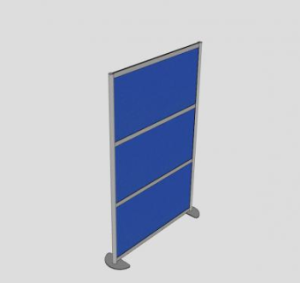 蓝色隔断墙SU模型下载_sketchup草图大师SKP模型