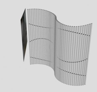 珊栏波浪形白色屏风SU模型下载_sketchup草图大师SKP模型