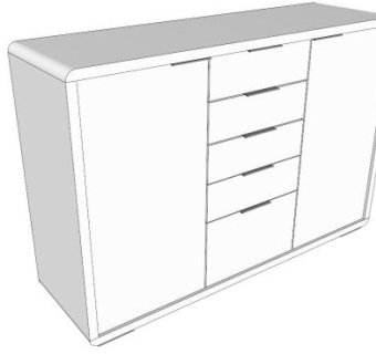 现代白色开门式衣柜SU模型下载_sketchup草图大师SKP模型