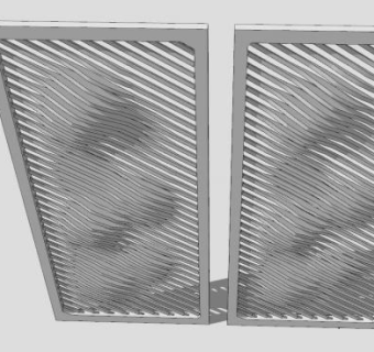 现代白色创意隔断SU模型下载_sketchup草图大师SKP模型