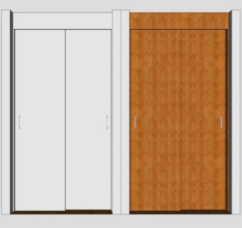 四门滑动门衣柜SU模型下载_sketchup草图大师SKP模型