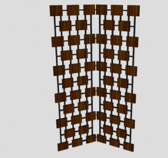 中世纪折叠式屏风SU模型下载_sketchup草图大师SKP模型