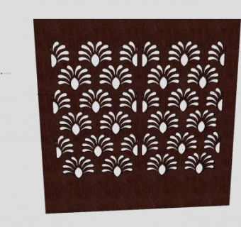 实木镂花隔断SU模型下载_sketchup草图大师SKP模型