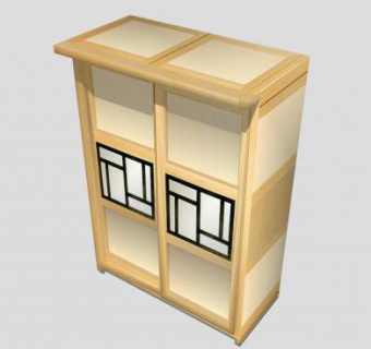 日式衣柜SU模型下载_sketchup草图大师SKP模型