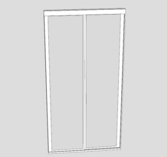 现代白色镜像衣橱SU模型下载_sketchup草图大师SKP模型