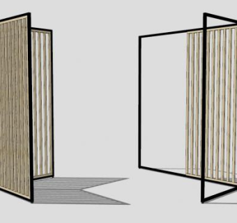 室内木屏风SU模型下载_sketchup草图大师SKP模型