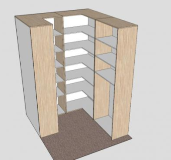 更衣室衣柜SU模型下载_sketchup草图大师SKP模型