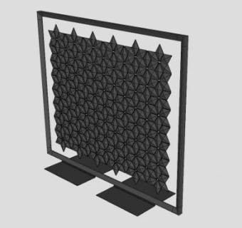 卧房黑色屏风SU模型下载_sketchup草图大师SKP模型