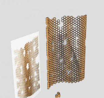 现代蜂巢型屏风SU模型下载_sketchup草图大师SKP模型