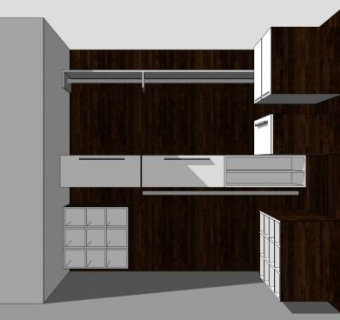 现代抽屉衣橱SU模型下载_sketchup草图大师SKP模型