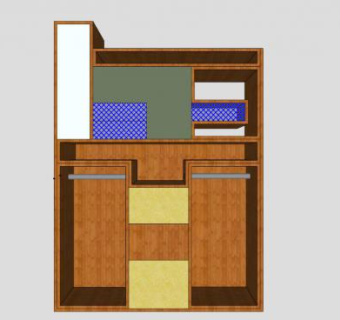 现代树冠衣橱SU模型下载_sketchup草图大师SKP模型
