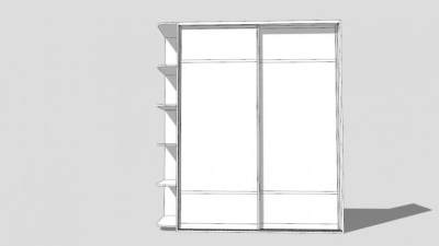 现代衣柜壁柜SU模型下载_sketchup草图大师SKP模型