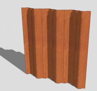 木制波浪形屏风SU模型下载_sketchup草图大师SKP模型