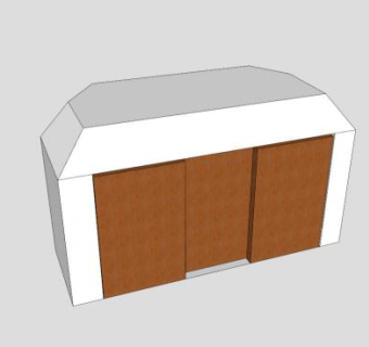 实木滚动式衣柜壁橱SU模型下载_sketchup草图大师SKP模型