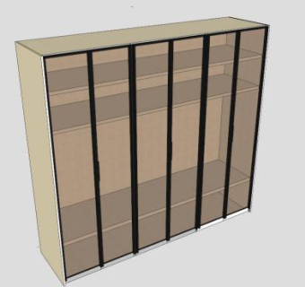 阿马里奥玻璃门衣柜SU模型下载_sketchup草图大师SKP模型
