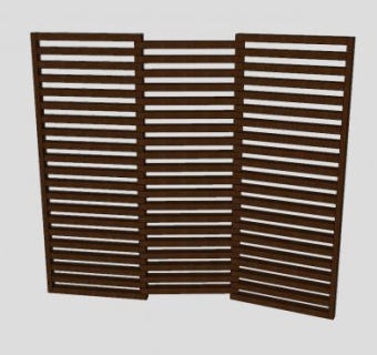 折叠式木屏风SU模型下载_sketchup草图大师SKP模型