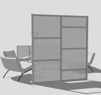 现代休息室屏风SU模型下载_sketchup草图大师SKP模型