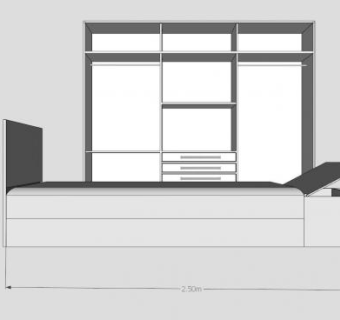 现代卧室衣柜SU模型下载_sketchup草图大师SKP模型
