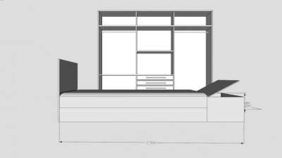 现代卧室衣柜SU模型下载_sketchup草图大师SKP模型