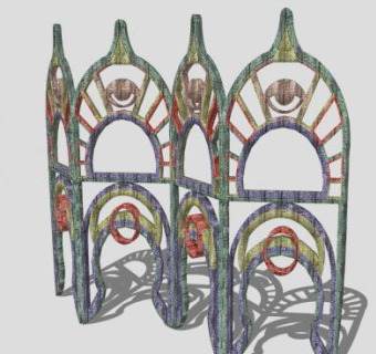 阿拉伯风格屏风SU模型下载_sketchup草图大师SKP模型