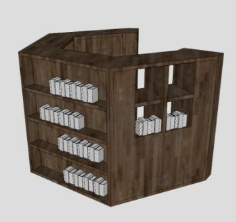 黑桃木转角衣柜SU模型下载_sketchup草图大师SKP模型