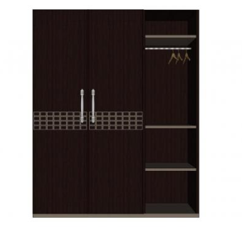 现代双开门衣橱书柜SU模型下载_sketchup草图大师SKP模型