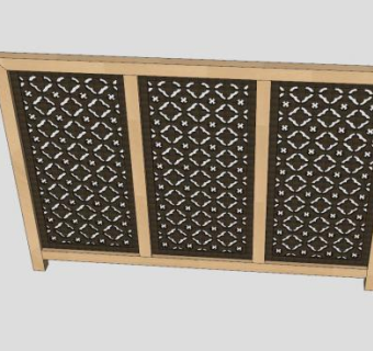 中式镂空隔断SU模型下载_sketchup草图大师SKP模型