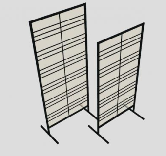 立地型玻璃隔断SU模型下载_sketchup草图大师SKP模型