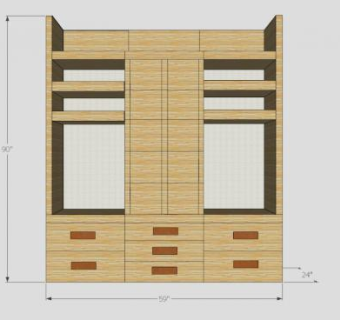 实木衣柜组织者SU模型下载_sketchup草图大师SKP模型