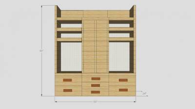 实木衣柜组织者SU模型下载_sketchup草图大师SKP模型