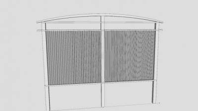 百叶弧形隔断SU模型下载_sketchup草图大师SKP模型