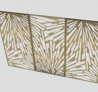 大堂创意屏风SU模型下载_sketchup草图大师SKP模型