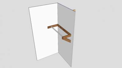 简易衣柜杆吊柜SU模型下载_sketchup草图大师SKP模型