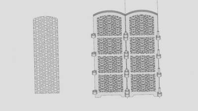 金属镂空隔断SU模型下载_sketchup草图大师SKP模型