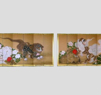 麒麟双屏风SU模型下载_sketchup草图大师SKP模型