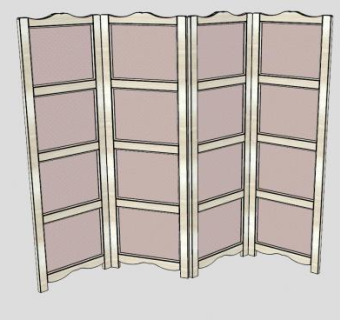 简易半透明屏风SU模型下载_sketchup草图大师SKP模型