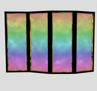 彩虹玻璃屏风SU模型下载_sketchup草图大师SKP模型