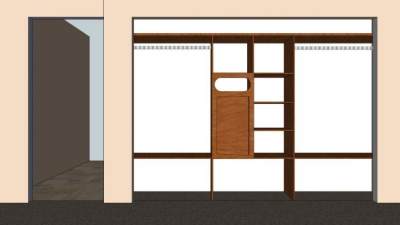 嵌入型衣柜壁柜SU模型下载_sketchup草图大师SKP模型